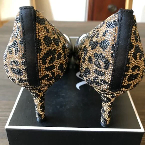 * Leopard Crystal Mid Heel Pumps * - Picture 7 of 10